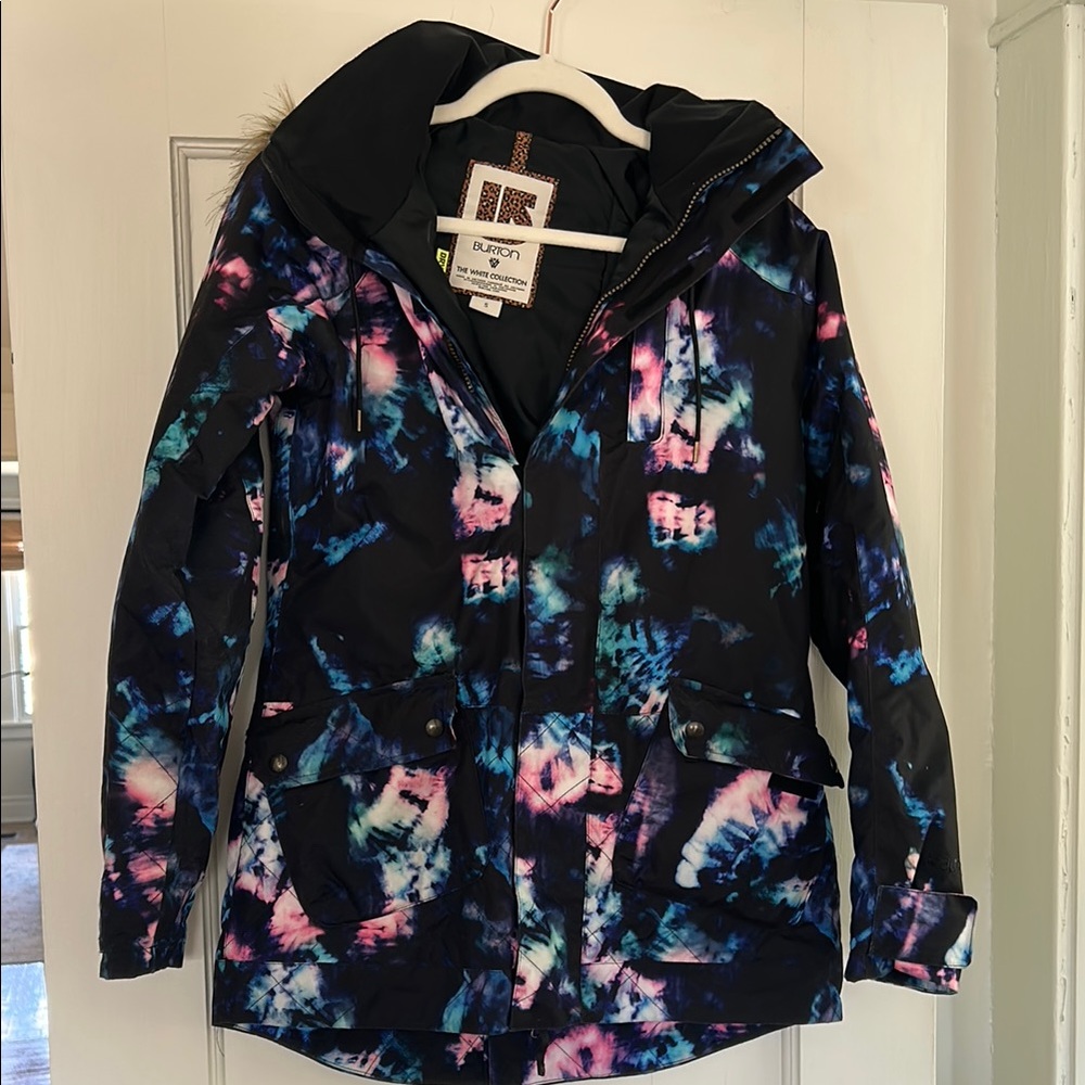 Burton Black and Blue Ski Snow Jacket with Hood